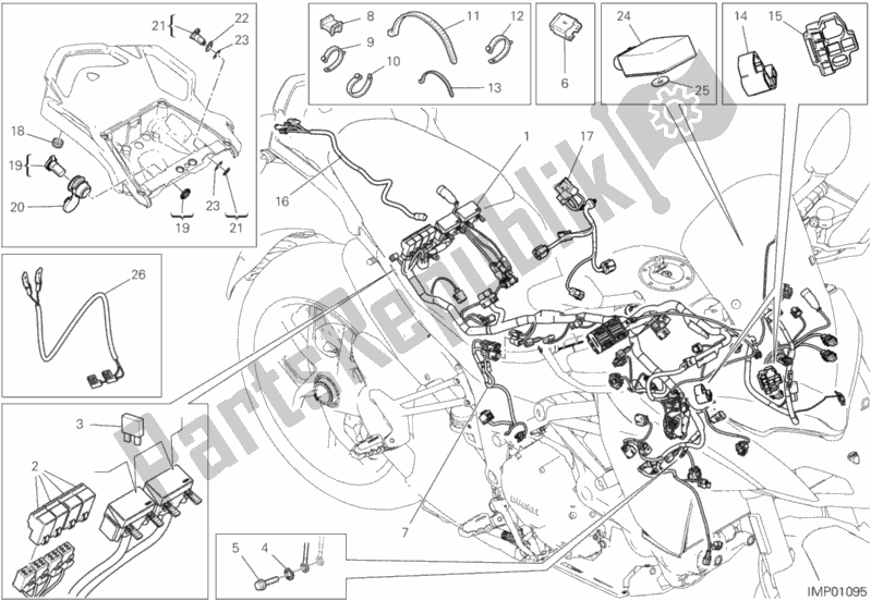 All parts for the Wiring Harness of the Ducati Multistrada 1260 S Touring 2018
